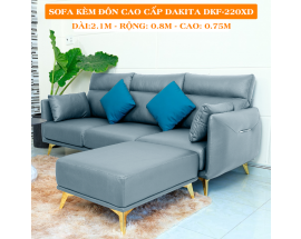 Sofa Kèm Đôn Cao Cấp DAKITA DKF-220XD - Màu Xám Đậm